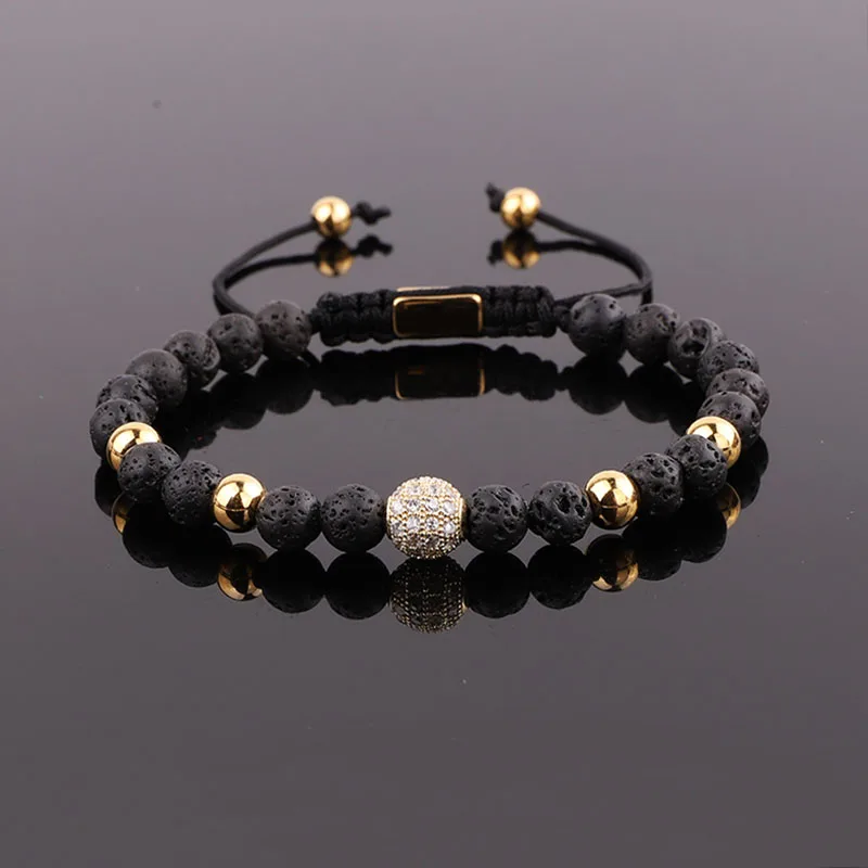 High Quality New Fashion 6mm Natural Stone CZ Pave CharmBeads Custom Macrame Bracelet Jewelry For Men Women - Image 5