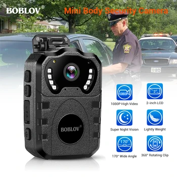 

Boblov WN10 Police Camera HD 1080P Law Enforcement Cam Wearable Body Camera Security cam Mini Camcorder DVR record Body Worn cam
