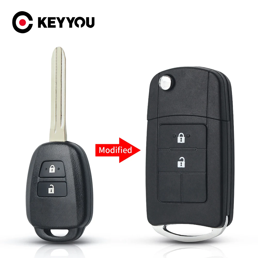 KEYYOU для Toyota CAMRY Corolla Tundra Pruis с TOY43 Blade 2/3/4 кнопки Замена