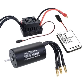 

3660 Sensorless Brushless Motor with 60A ESC & LED Programming Card for 1/10 RC Truck Monster