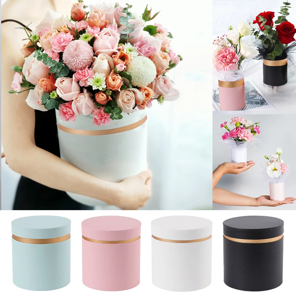 

3pcs/set Creative Round Flower Paper Boxes Bouquet Packing Case Hug Bucket Romantic Valentines Day Wedding Birthday Gift Box