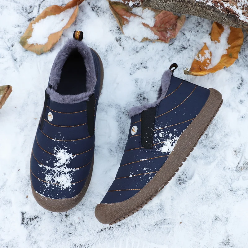 Merkmak/непромокаемые зимние ботинки унисекс, Мужская зимняя обувь, модные повседневные ботинки с теплым мехом внутри, нескользящая подошва