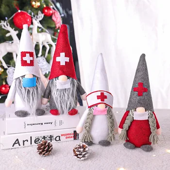 

Merry Christmas Tree Ornament Elf Faceless Doll with Mask Christmas Decoration for Home New Year 2021 Navidad 2020 Noel Natal