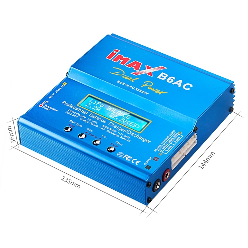 FFYY-B6 AC IMAX Mini 80W 6A RC Charger Lipo Battery Balance Charger for Drone Nimh Nicd Battery Balance Charger RC Discharger EU