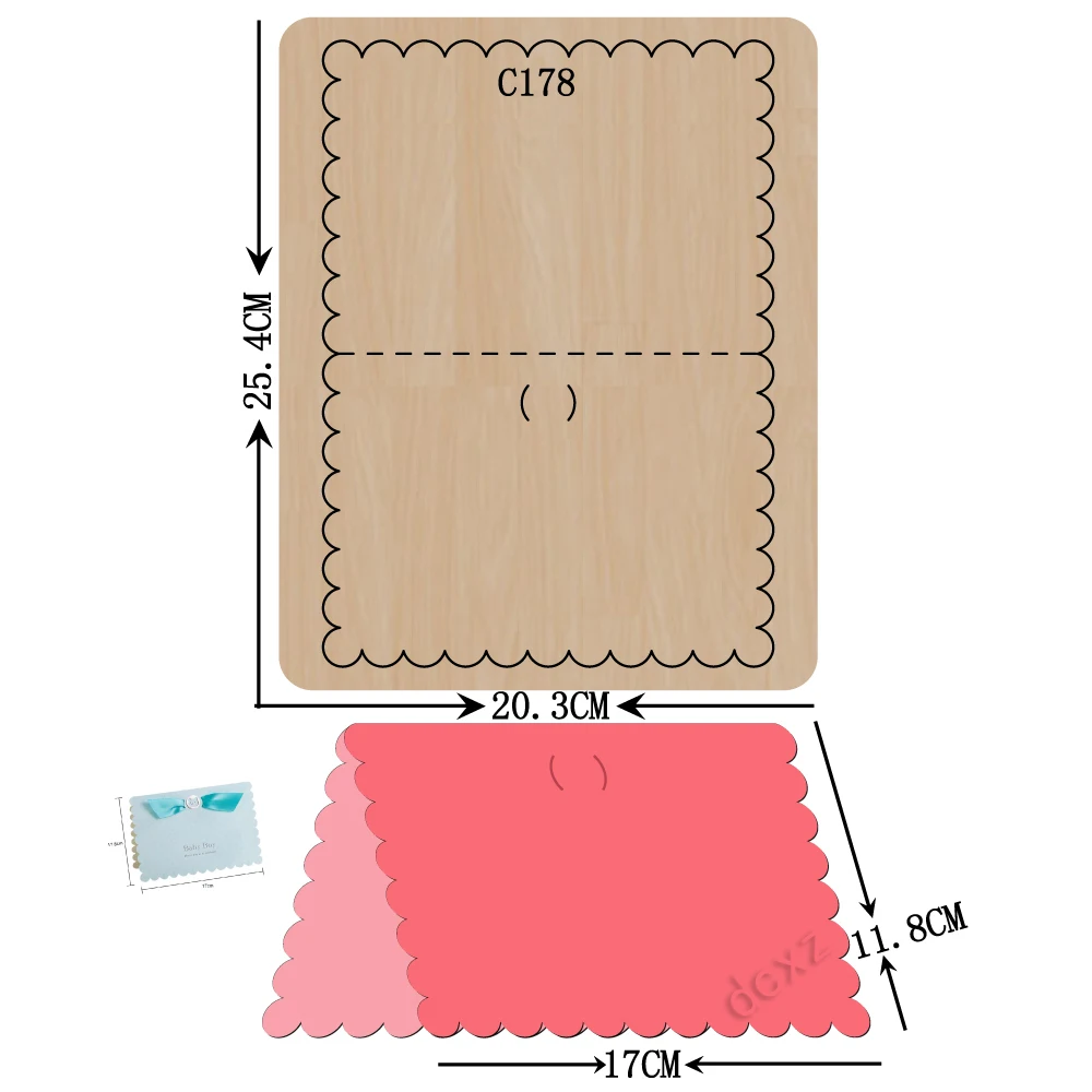  New Card invitation Wooden die Scrapbooking C-178 Cutting Dies - 32852798317
