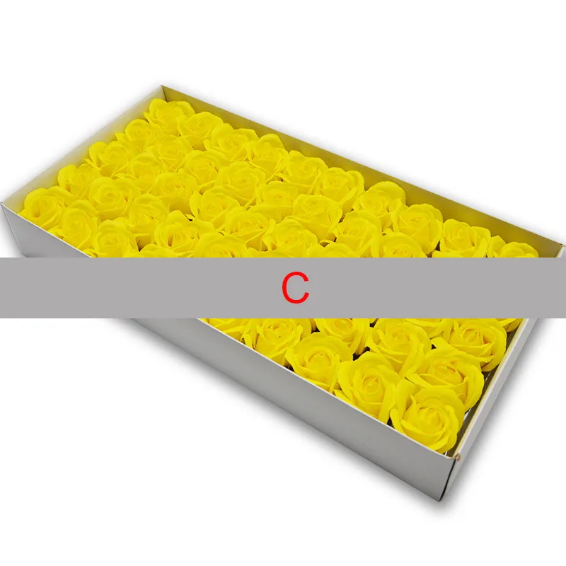 50 шт./кор. художественно оформленное мыло роза цветочное свадебное украшение Сделай Сам держащая цветы головы для свадебной вечеринки Рождество Валентина - Цвет: C