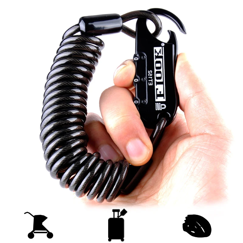 

Cable Etook lock Mountain Road Bike Lock Password Lock Helmet lock easy to carry Mini fashion Bicycle Accessories 1.5m