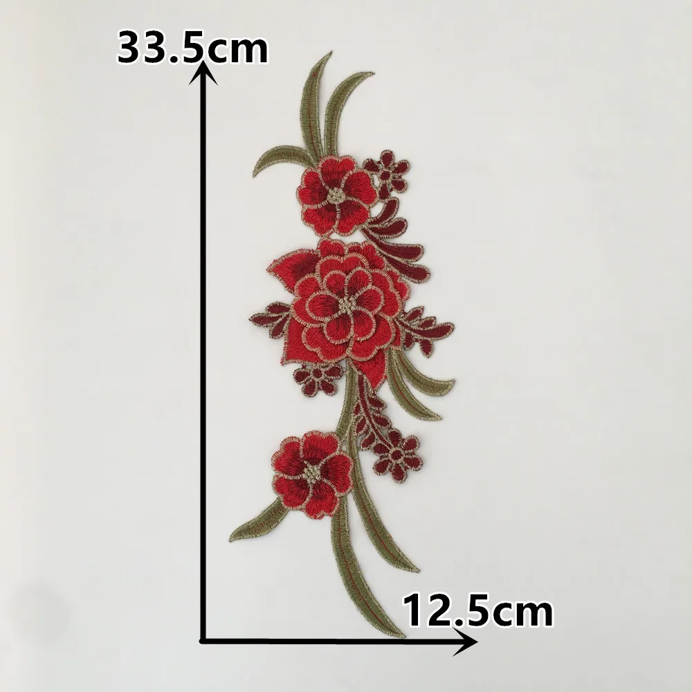 Новое поступление 3D цветок кружева декольте Вышивка Аппликация кружевной воротник DIY кружевная ткань для шитья аксессуары для одежды пара продаж - Цвет: Red 2 right