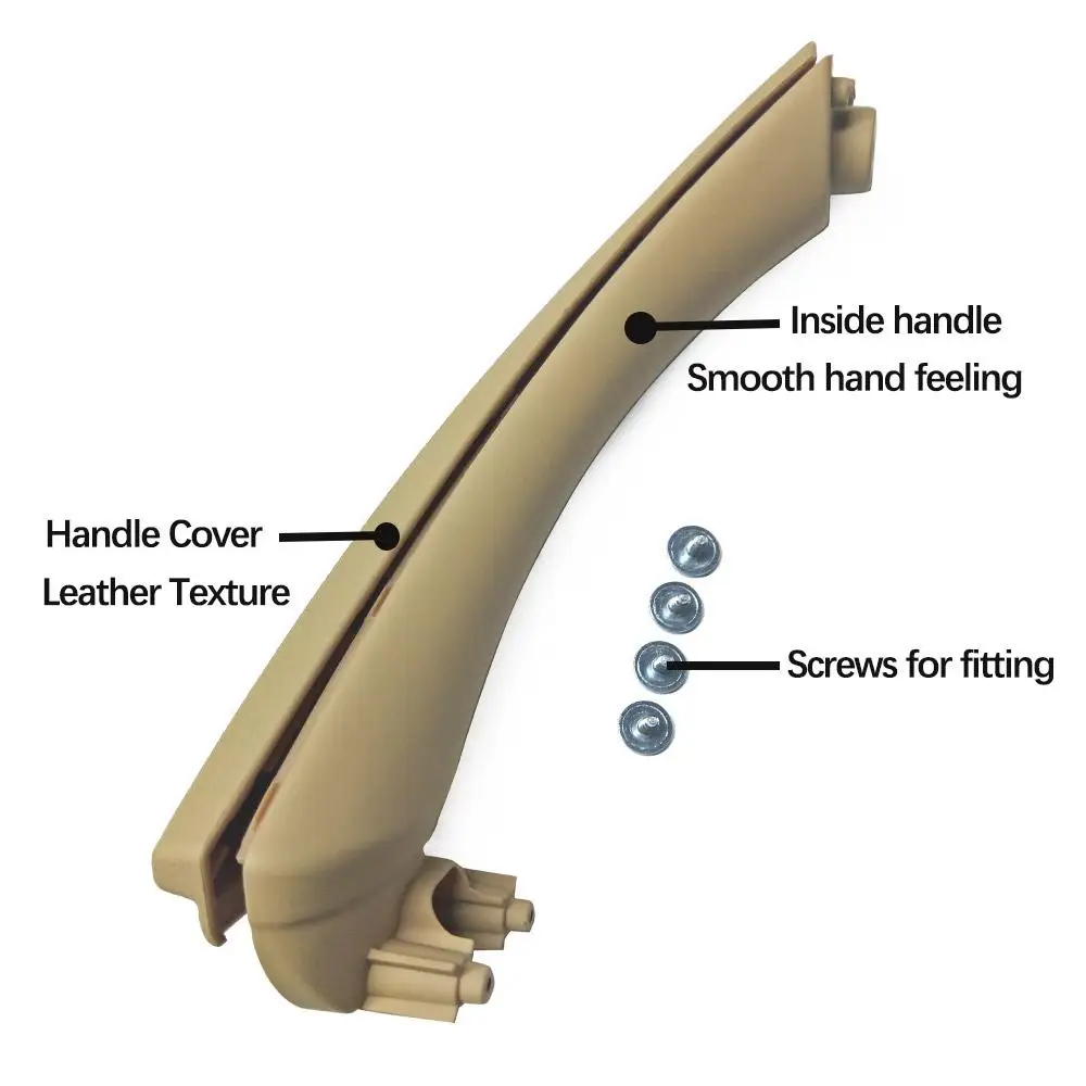 Beige Black Gray Carbon Left Right Car Inner Handle Interior Door Panel Pull Trim Cover E90 E91 E92 316 318 320 325 328i car door panel cover