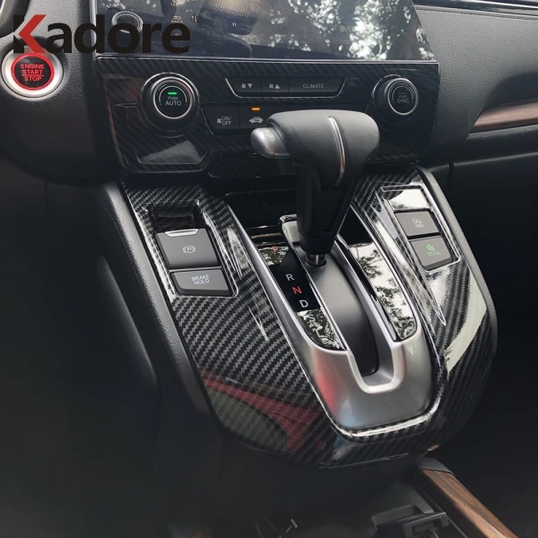 Для Хонда сrv CR-V 2017 2018 2019 углеродного волокна панельная Накладка для коробки