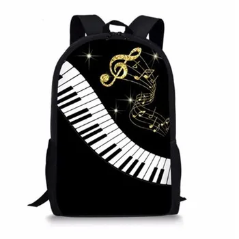 

Customized Fashion 3D Piano Keyboard/Music Note Printing Woman Men Backpacks Casual Laptop Rucksacks Travel Students Back Pack