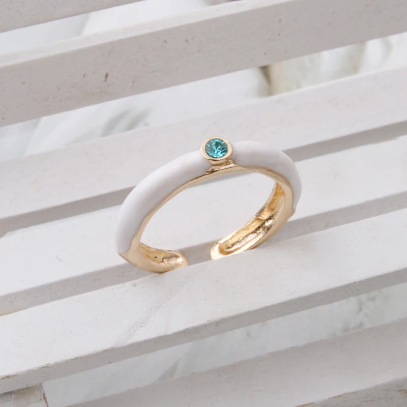 Y2K Multicolor Enamel Dripping Oil Open Ring For Women Adjustable Gold Plated Chunky Finger Rings Party Jewelry gift