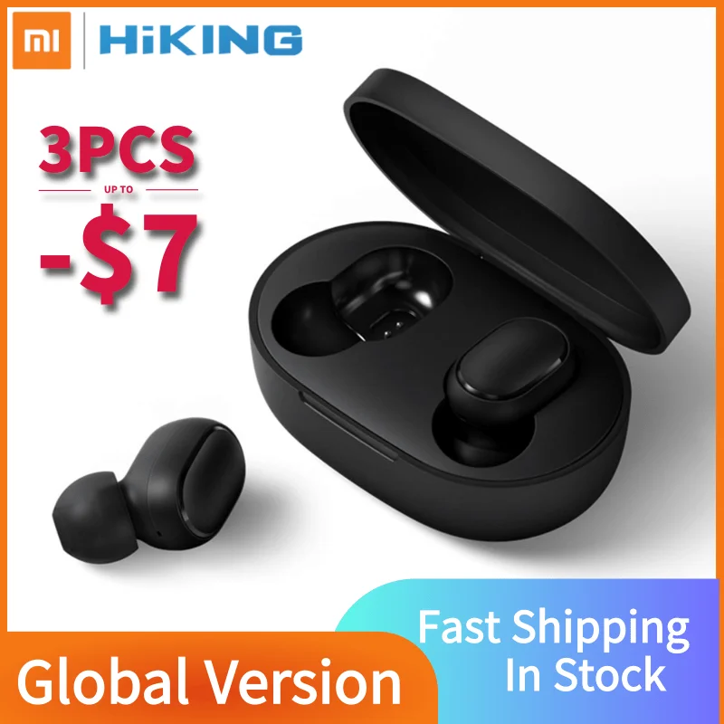 

Original Xiaomi Redmi AirDots Global Edition Earphone bluetooth V5.0 mi true Wireless Earbuds In-Ear stereo bass AI Control