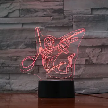 

Spiderman Flying LED Acrylic Night Light with 7 Colors Touch Remote Control Illusion Change Home Decoration Lights 3D-1218