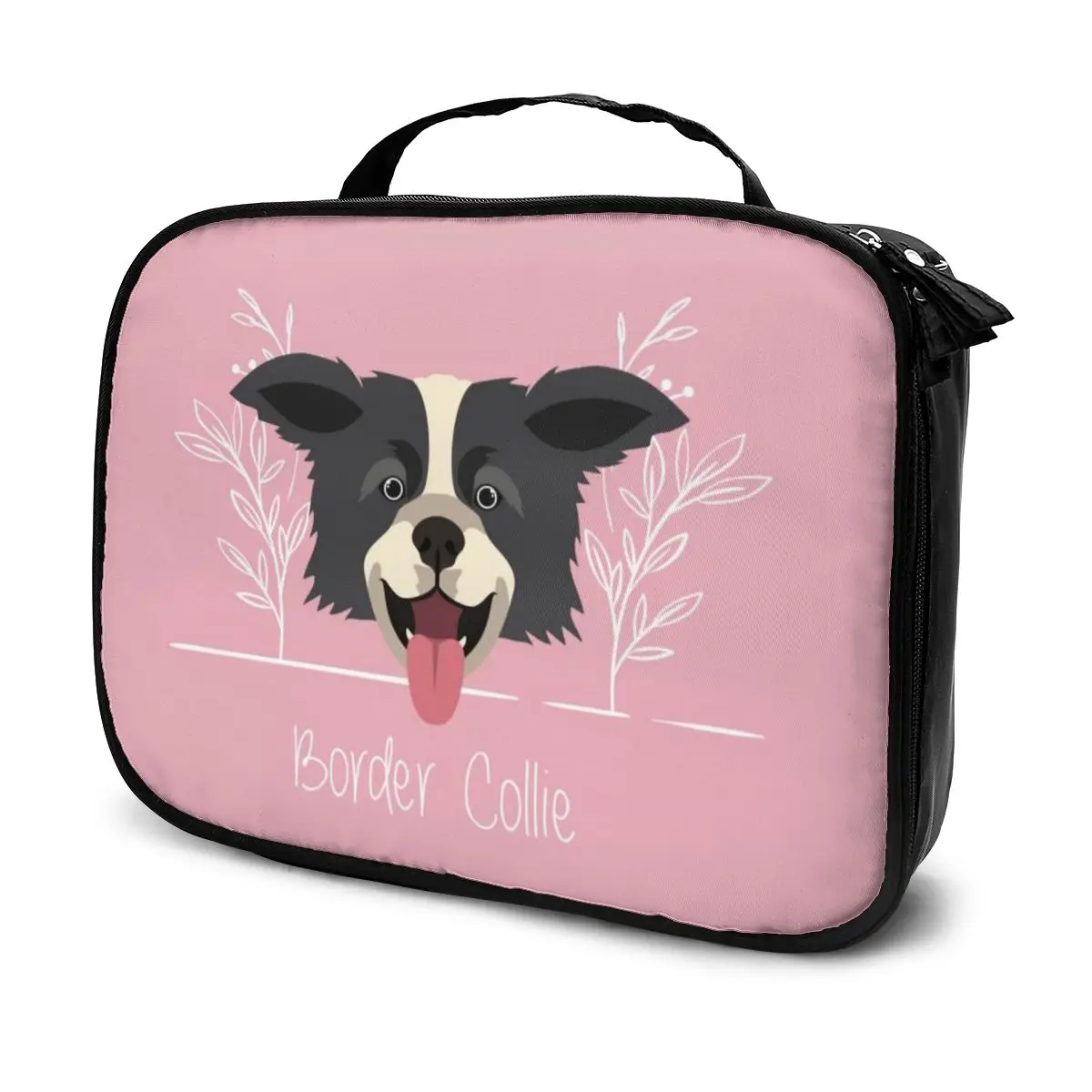 WHEREISART Border Collie дизайнерская женская косметичка органайзер для путешествий красивый розовый чехол