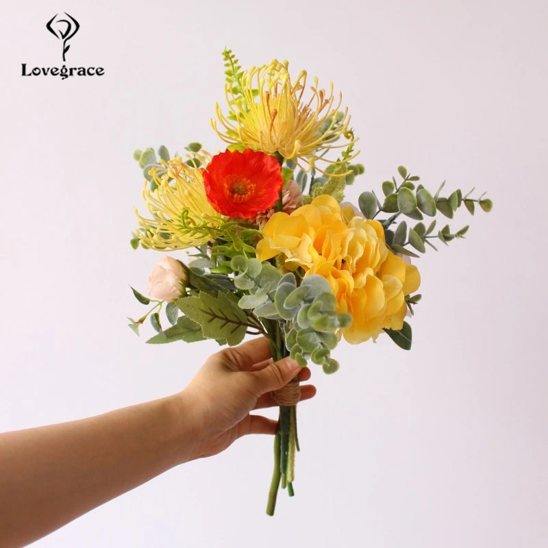 Lovegrace Букеты Свадебные для Свадебный букет невесты Искусственные цветы для свадьбы свадебный букет брак принадлежности, домашний декор