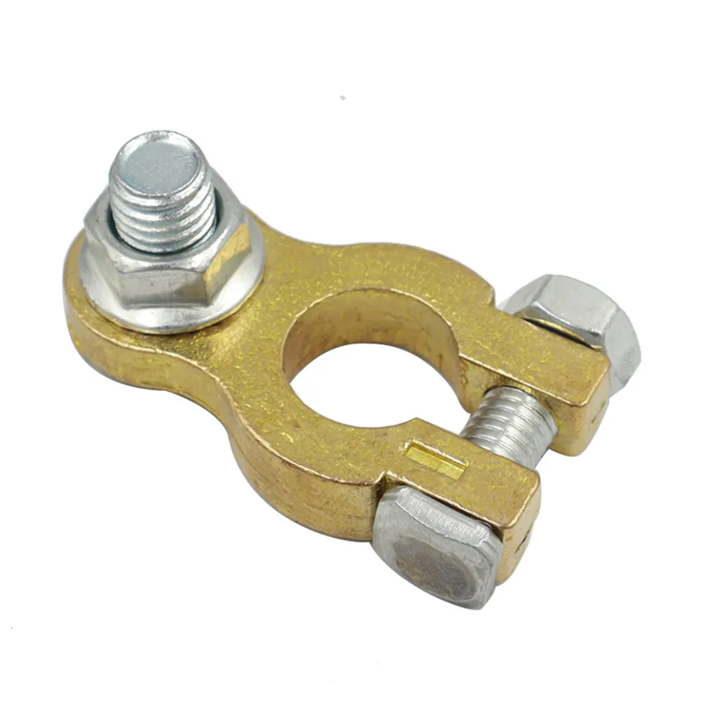 Ampper Brass Battery Terminal Connectors 1 Pair Top Post Battery Terminals Clamp Set for Marine Car Boat RV Vehicles 