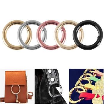 

1pc Round Keychain Carabiner Snap Clips Hook Keyring Backpack Buckle Key Chains Outdoor Bag Accessories