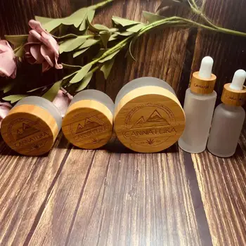 

105pcs 10g 15g 30g 50g 100g bamboo cream cosmetic jar , bamboo aluminum jar for eye cream, 2oz CBD Hemp Cream wood containers