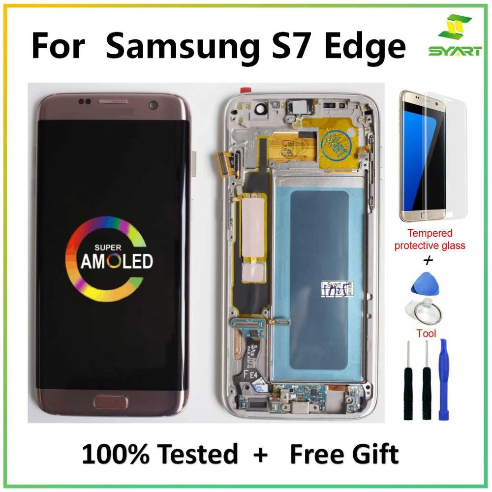 Beyond slijm Onderstrepen 5.5'' AMOLED NEW Without Burn Shadow LCD Display With Frame for SAMSUNG  Galaxy S7 Edge SM G935 G935F G935FD LCD Touch Screen|Mobile Phone LCD  Screens| - AliExpress