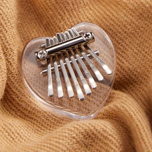 8 тонов мини акриловый калимба большого пальца фортепиано музыкальный инструмент набор для детей образование Рождественский подарок-форма сердца/форма кошки