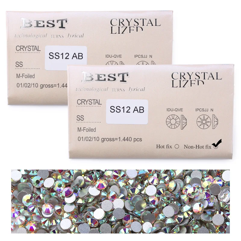QIAO Edelsteine mit flacher Rückseite, runde Kristall-Strasssteine zum Basteln, Nagelgesicht, Kunst, Nähen und Stoff, Kleidung, Schuhe, Taschen, DIY-Dekoration – Detail 5