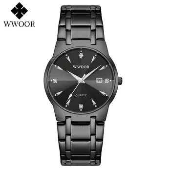 

WWOOR 2020 New business Black Wristwatch mens Top Luxury Brand high quality stainless steel Quartz watches men waterproof
