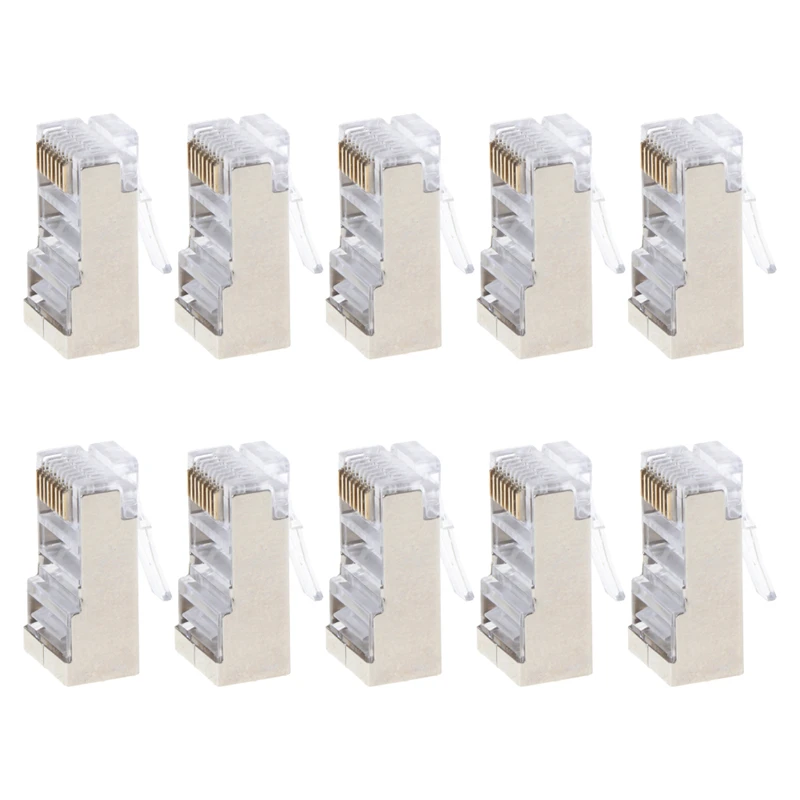 10 шт./компл. CAT6 8-Pin RJ45 модульный Кристальный штекер 8P8C экранированный