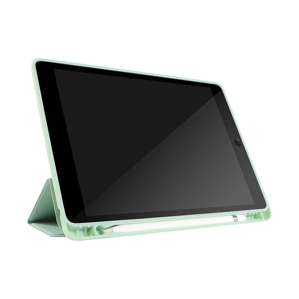 Новинка, Лидер продаж, для iPad 7, 10.2in2019, пробуждение/сон, силиконовый+ кожаный чехол, 1th, держатель карандаша, высокое качество, Прямая поставка