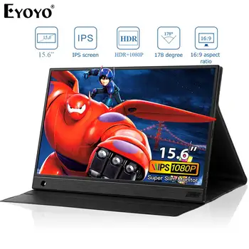 

Eyoyo EM15K 15.6" IPS Portable LCD Screen Monitor HDMI Type-C Moniteur 1920x1080 FHD HDR Display Pantalla for Laptop PC PS4 Xbox