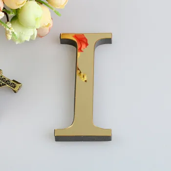 

26 Gold Letters DIY 3D Mirror Acrylic Wall Sticker Decal For Home Living Room Bedroom Decoration Wall Art Mural Craft Ornament