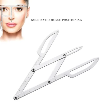 

1PC Golden Ratio Measure Micro Blading Stainless Steel Ruler Permanent Makeup Eyebrow Tattoo Design Calipers Stencil