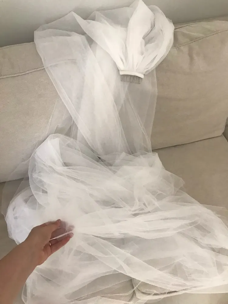 Свадебная фата 2 слоя длинная вуаль mariage ivoir Фата невесты 3 метра Фата Свадебные аксессуары
