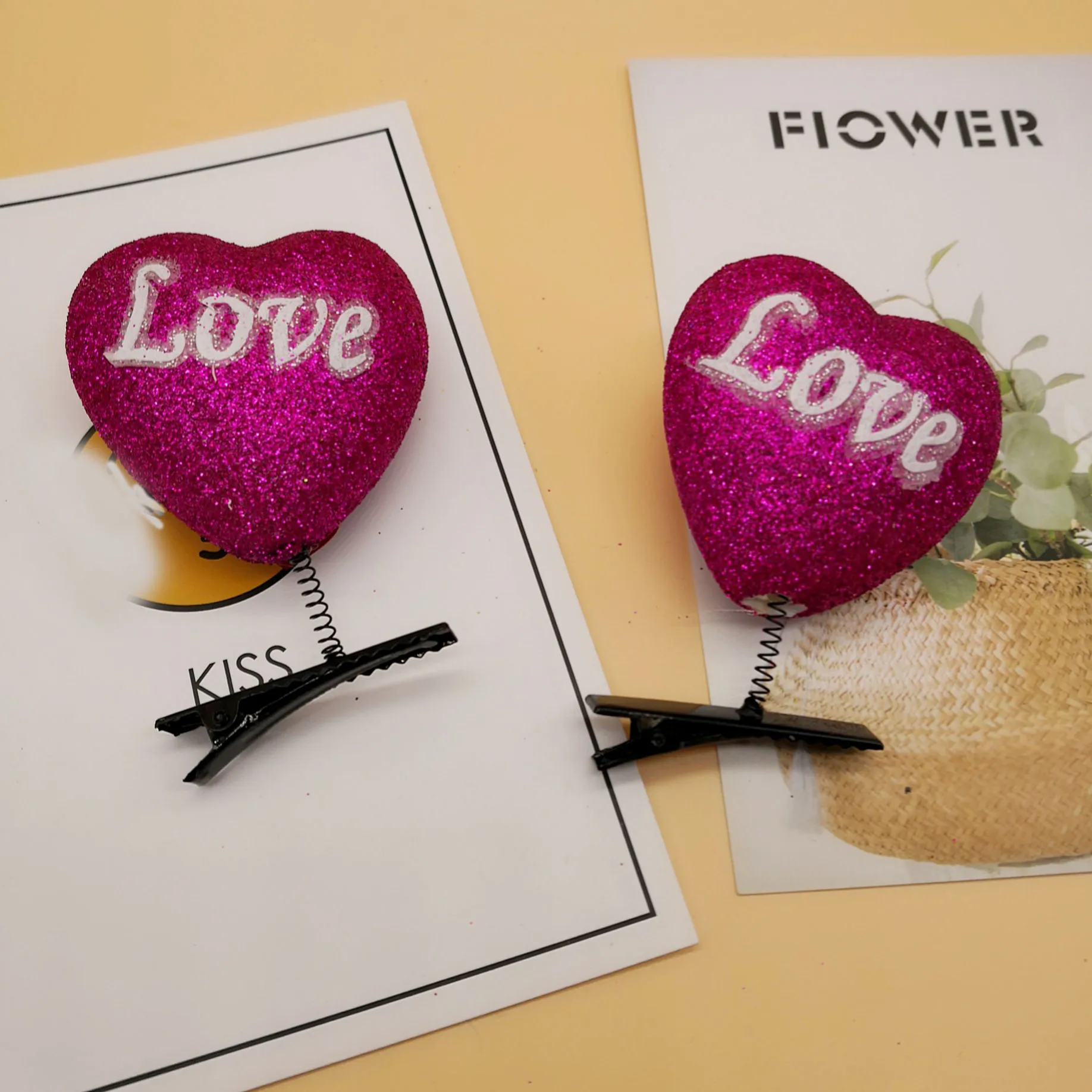 Модные заколки для волос ярких цветов с сердечками и надписью Love, заколки для волос, аксессуары для волос для девочек на День святого Валентина, вечерние украшения