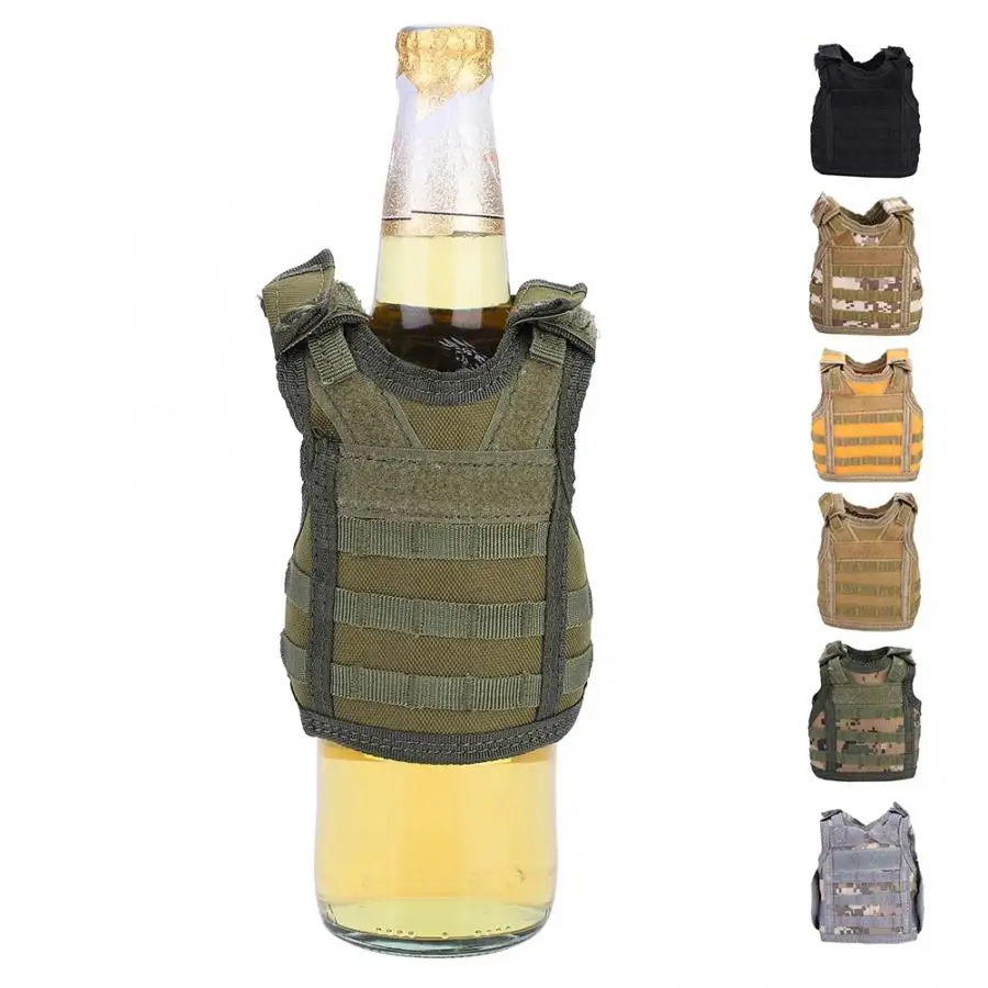 Тактика пива военный Molle жилет мини-бутылка для вина крышка жилет охладитель напитков охотничья бутылка напиток набор регулируемый плечевой ремень
