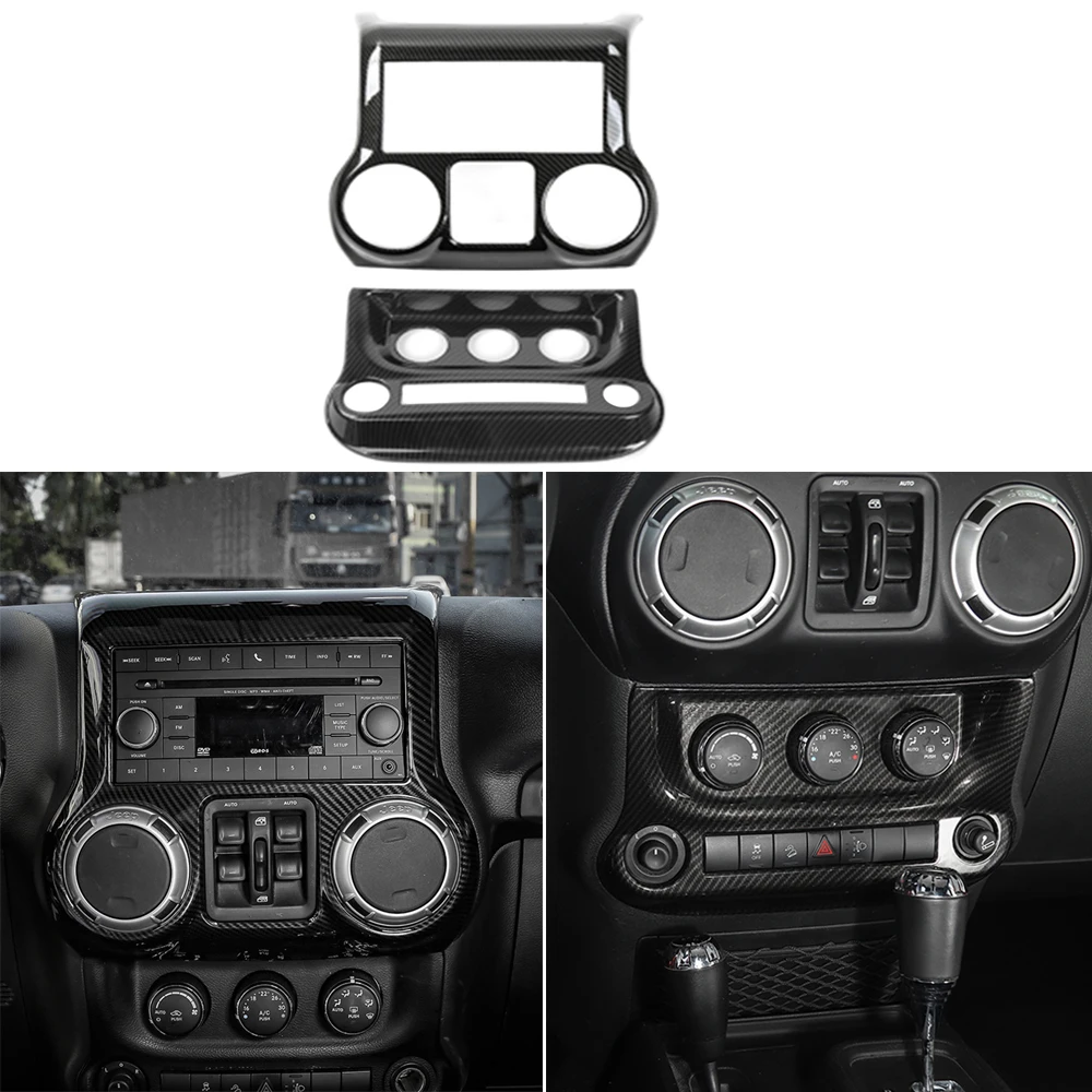 Central Control Dashboard&ampAir Conditioning Switch Frame Cover Trim Kit for Jeep Wrangler JK JKU 2011-2017 Car Interior Accessory |