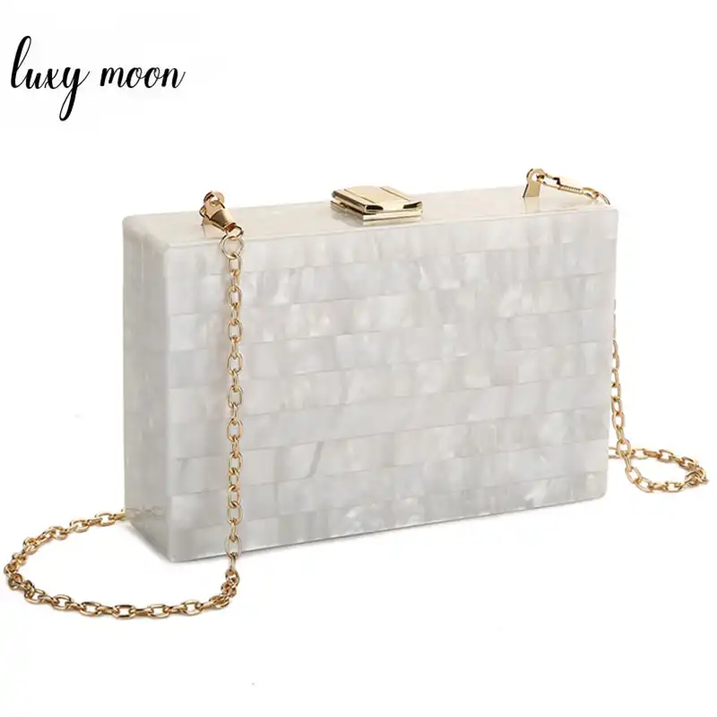 white evening clutch bag