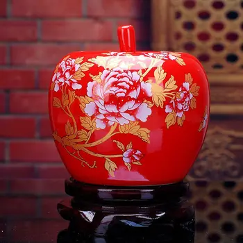 

MODERN JINGDEZHEN CERAMIC APPLE VASE LUCKY ORNAMNETS WEDDING GIFTS HOME LIVINGROOM FURNISHING CRAFTS OFFICE DESK FIGURINES DECOR