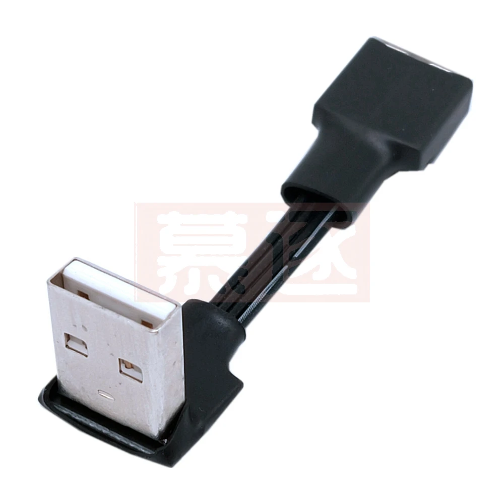 USB 2.0 A 수-암 90 각도 연장 어댑터 케이블, USB2.0 수-암, 오른쪽, 왼쪽, 아래, 위, 검정색 케이블, 10cm, 20cm, 50cm
