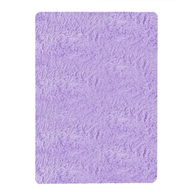 Purple Современный Нескользящие коврик квадратный длинные мягкие плюшевые пушистый ковер Декор PXPC - Цвет: Purple