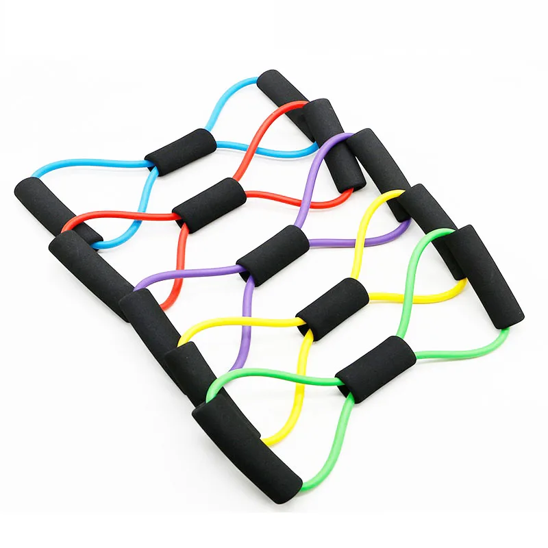 

Latex Yoga resistance with elastic band sports puller 8-shape chest expander fitness Home Fitness Yoga equipment accessories