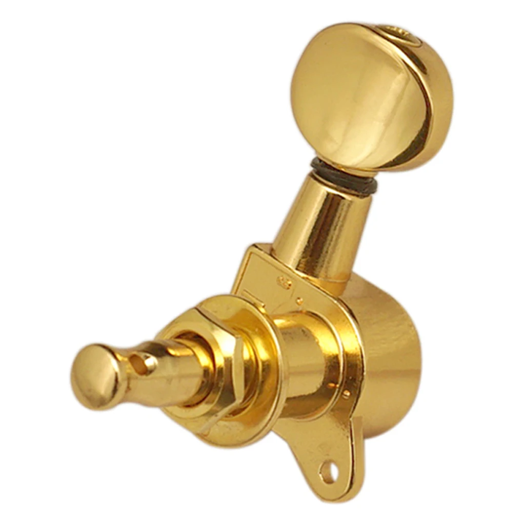 6pcs Tunnel Keys Head Tuning Mechanical 3R3L Retro Zinc Alloy For Electric Guitar - Gold