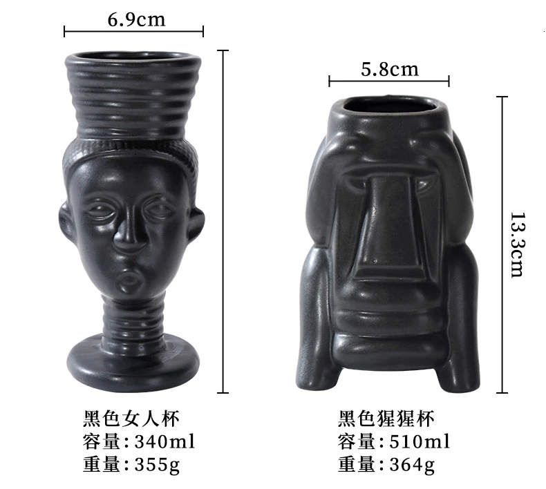 Американский стиль Hawaii Tiki кружка индийский идол Тотем статуя череп бар DIY коктейльное стекло смешивание вина смузи чашка миска-контейнер