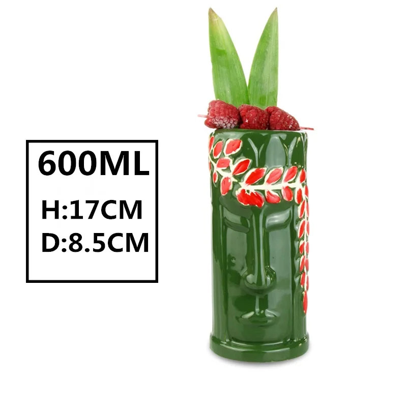 Новые Hawaii Tiki кружки, кружки для коктейлей, пивные кружки для напитков, кружка для вина, керамическая Пасхальная кружка Tiki, кружка 450 мл - Цвет: D