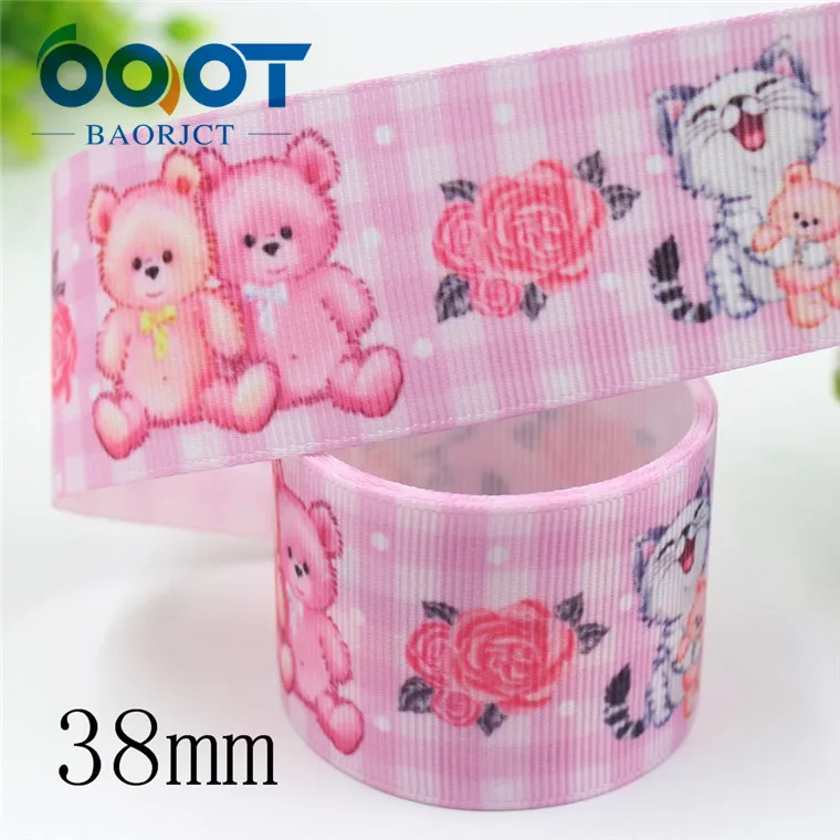 OOOT BAORJCT I-19920-2224, 25/38 мм 10 ярдов мультфильм Термальность с печатным рисунком изготавливается корсажные ленты, бантом, DIY аксессуары для украшения - Цвет: I-19920-2244