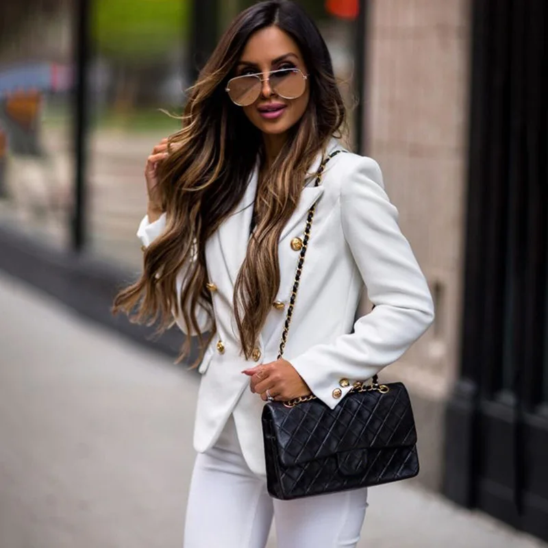 

Autumn and Winter Warm Thick Section V-neck Long-sleeved Multi-color Classic Small Suit Women's Jacket
