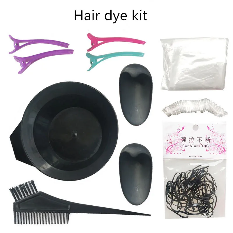 11 шт./компл. краски для волос Расческа черная пластиковая миска смешивания