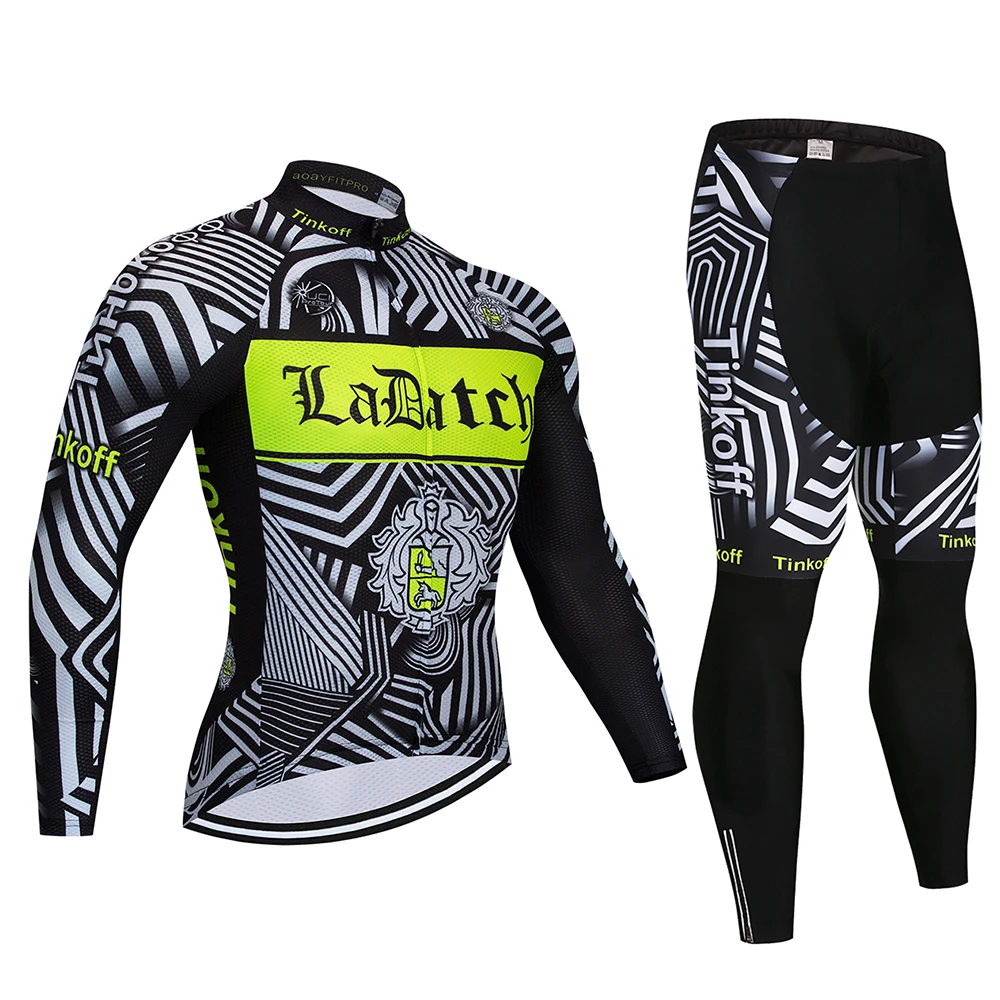 Tinkoffing Pro Велоспорт Джерси комплект с длинным рукавом дышащий MTB велосипед одежда Одежда для велоспорта Ropa Maillot Ciclismo - Цвет: long sleeve