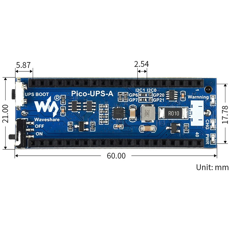 Fonte de Alimentação Proteção da Bateria I2c para Rpi Raspberry Pico Ininterrupta Circuitos Monitoramento Via Ônibus pi Ups - Imagem 6