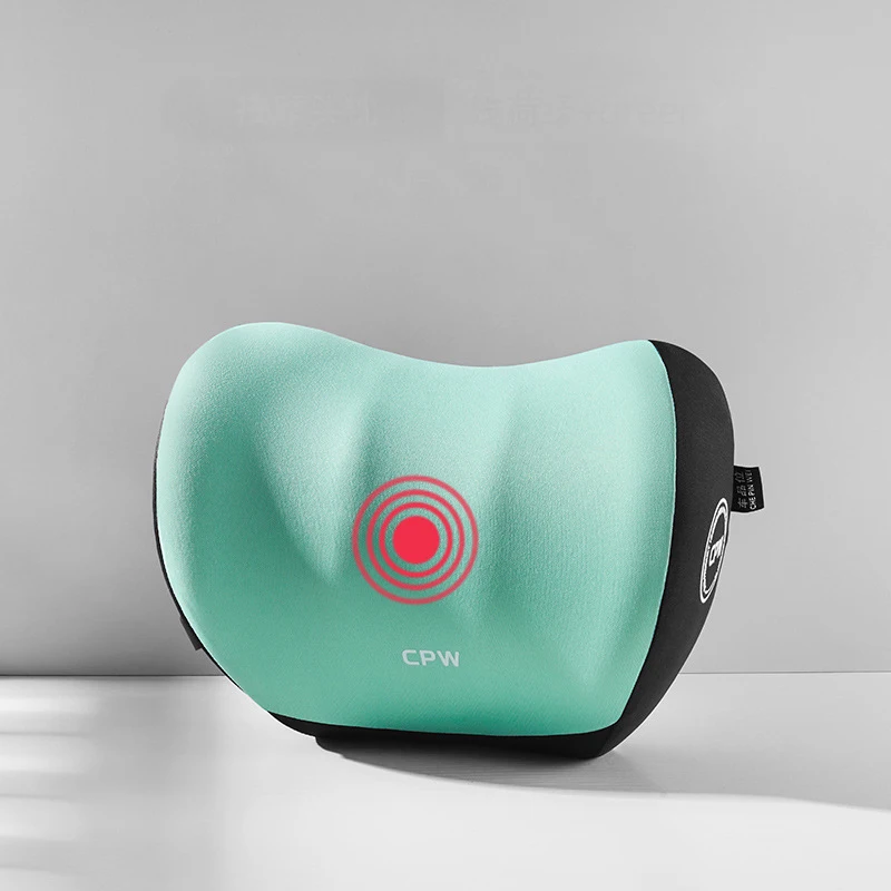 JINSERTA - Almohada de masaje para el cuello, reposacabezas de espuma viscoelástica, cojín de apoyo lumbar ajustable para la espalda, accesorios universales para el hogar y el automóvil